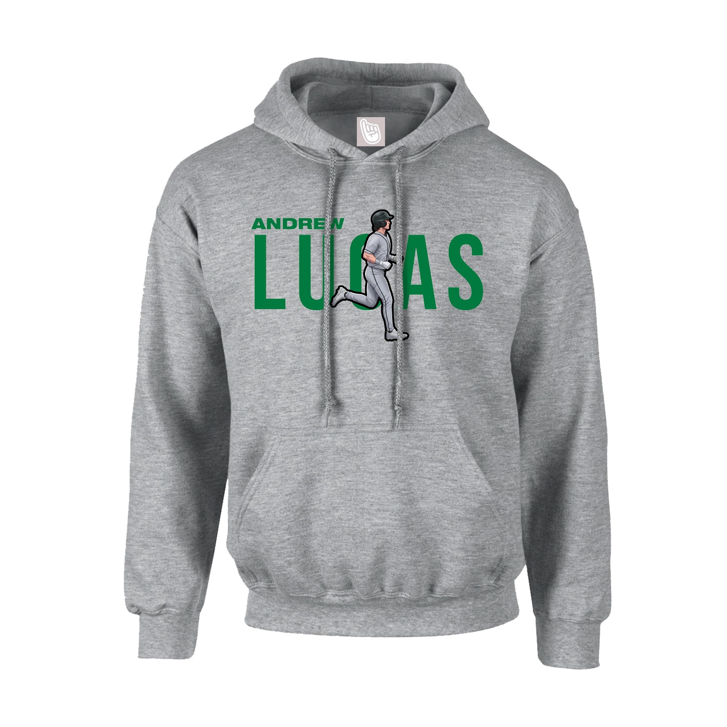 Hoodie — Player Name in Grey