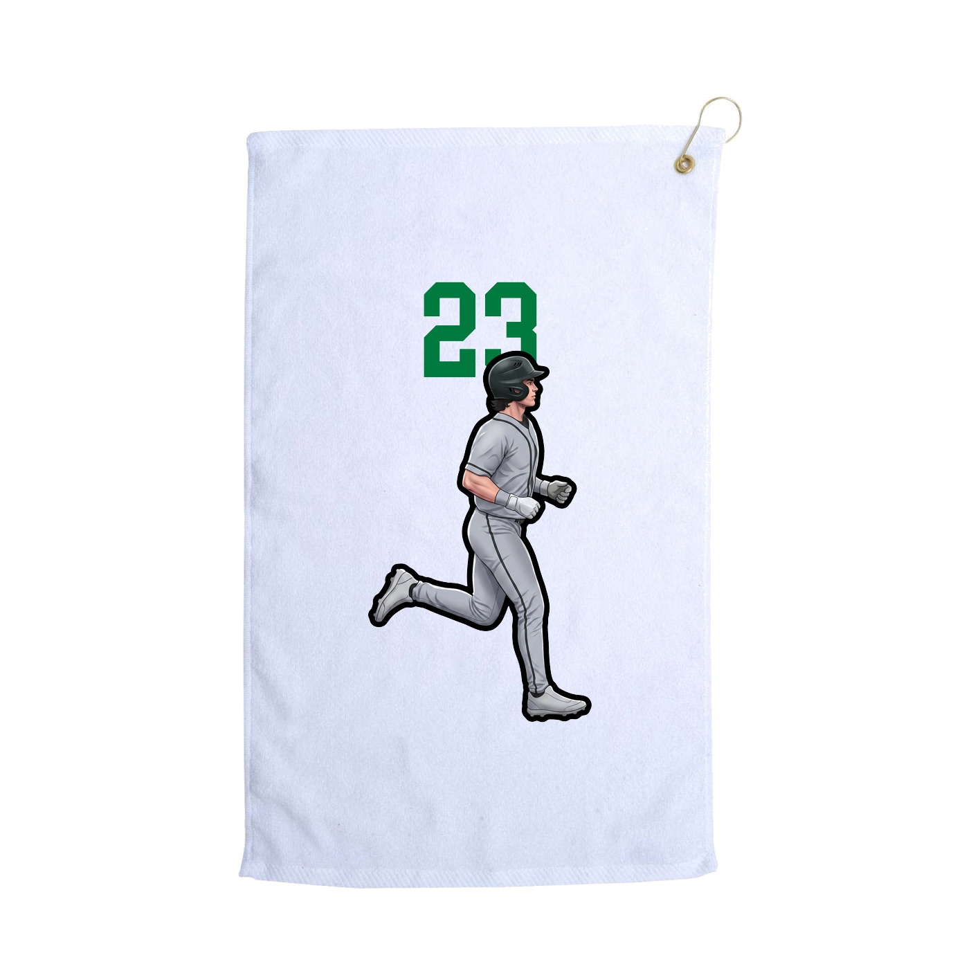 Golf Towel — Number Top in White