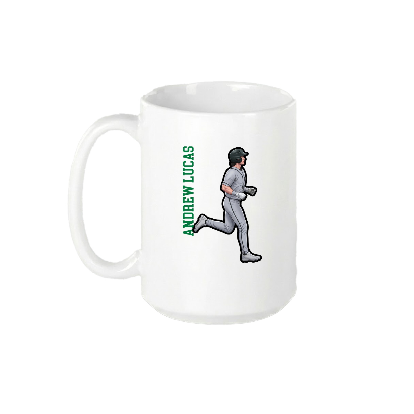 15oz Coffee Mug — Name Vertical in White