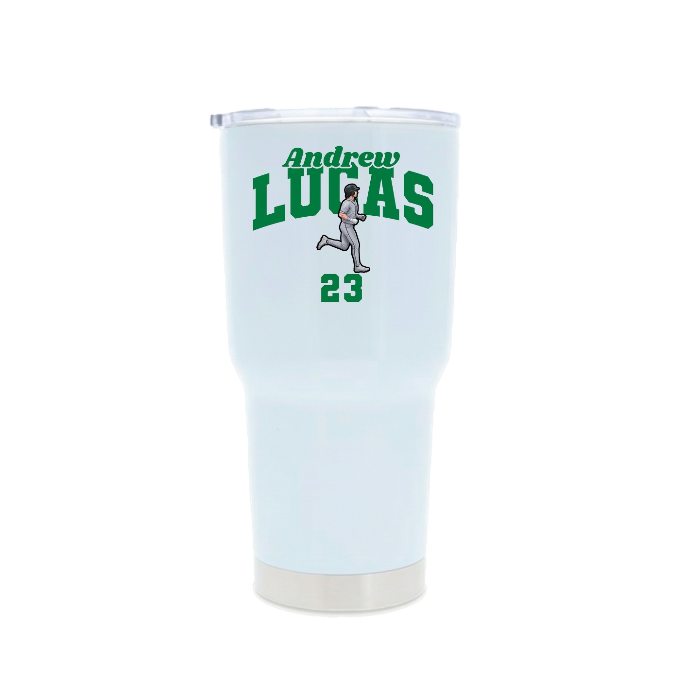 30oz Stainless Steel Tumbler — Signature Arch in White