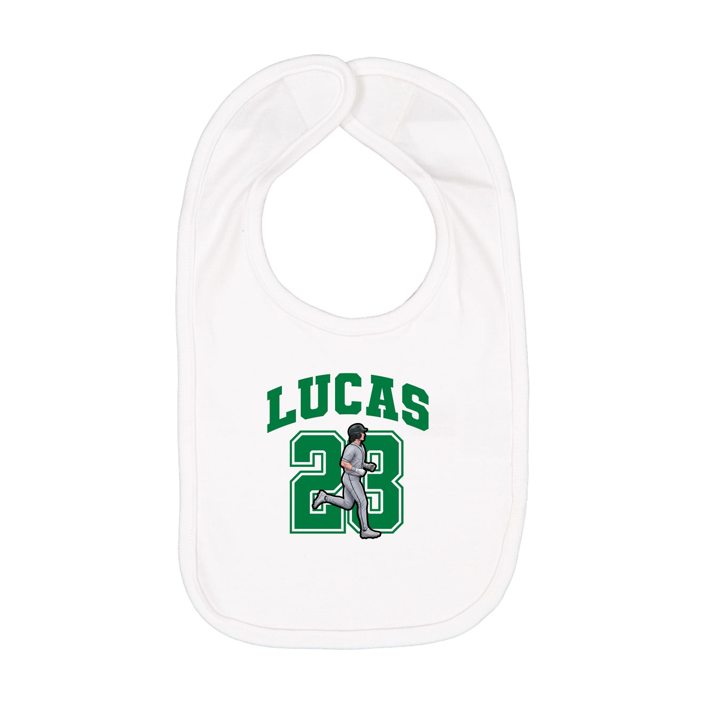 Infant Bib — Number in White