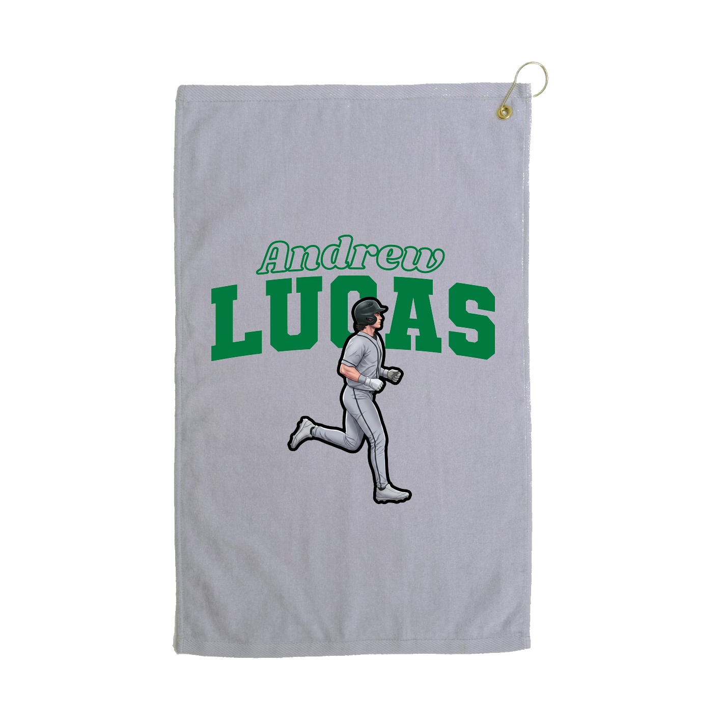 Golf Towel — Name Arch in Grey