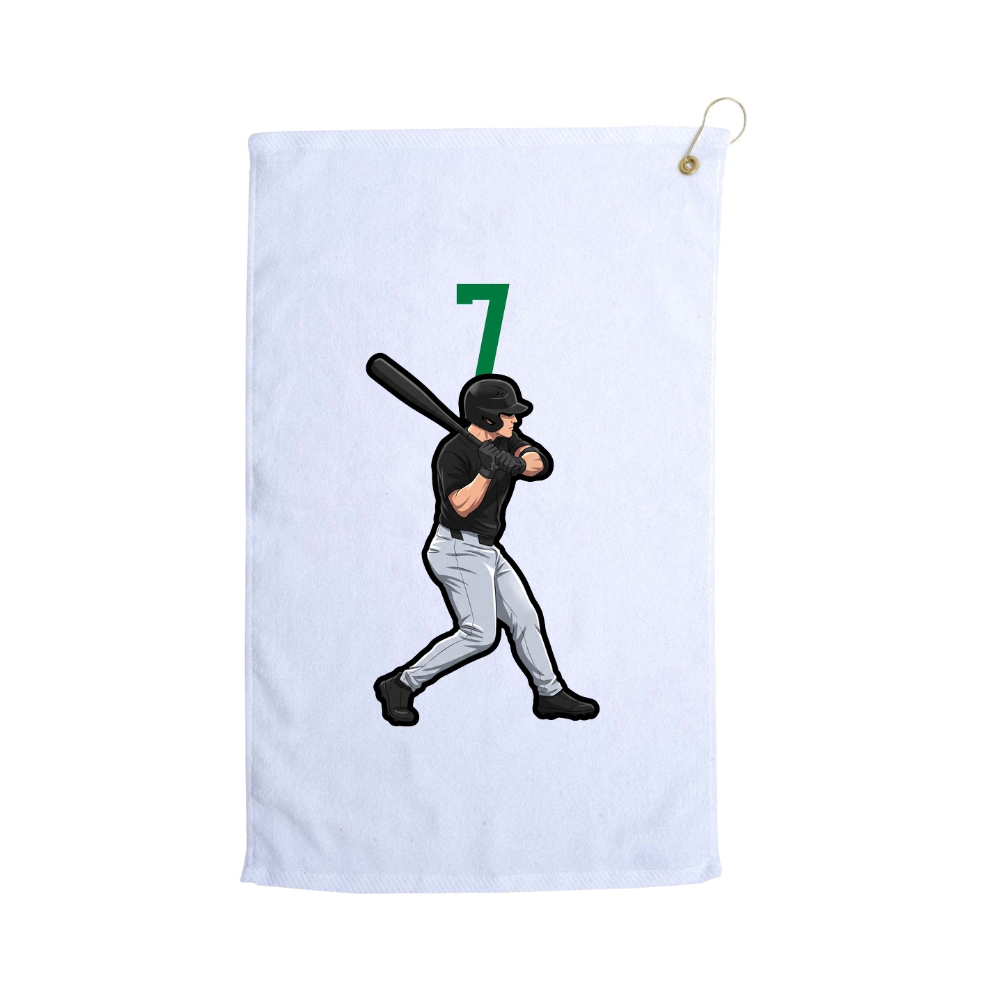 Golf Towel — Number Top in White