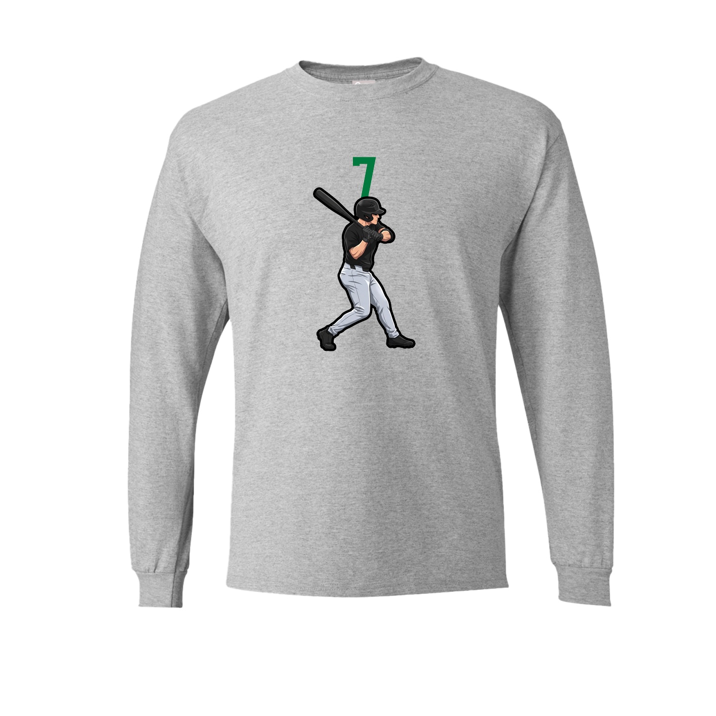 Long Sleeve Tee — Number Top in Grey