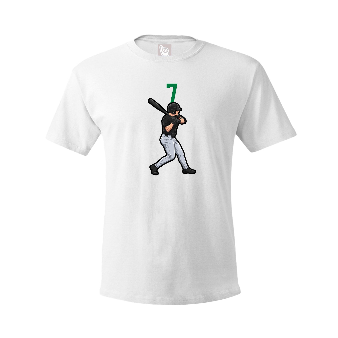 Youth Tee — Number Top in White