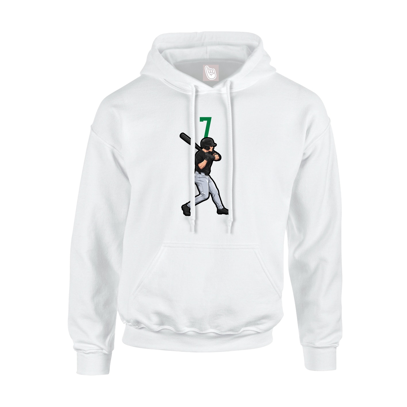Youth Hoodie — Number Top in White