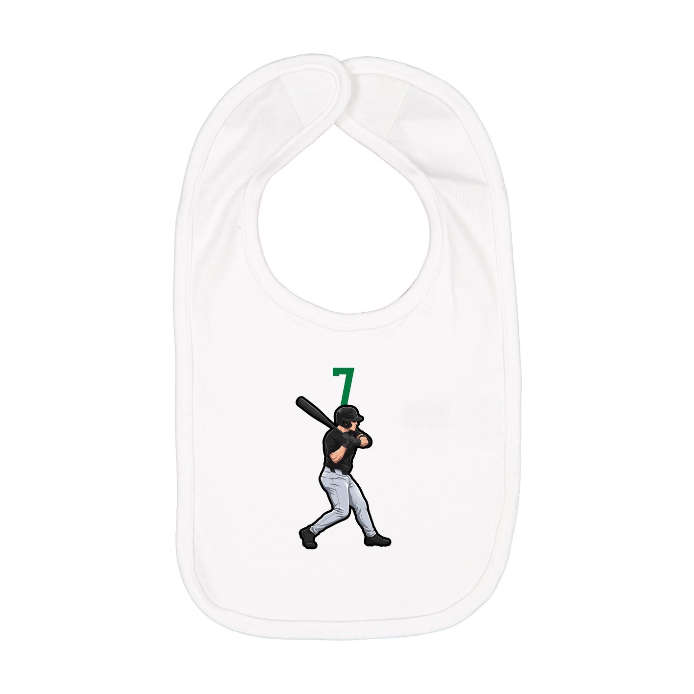 Infant Bib — Number Top in White