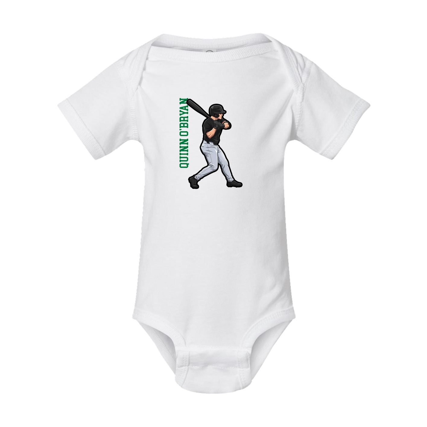 Baby Onesie — Name Vertical in White