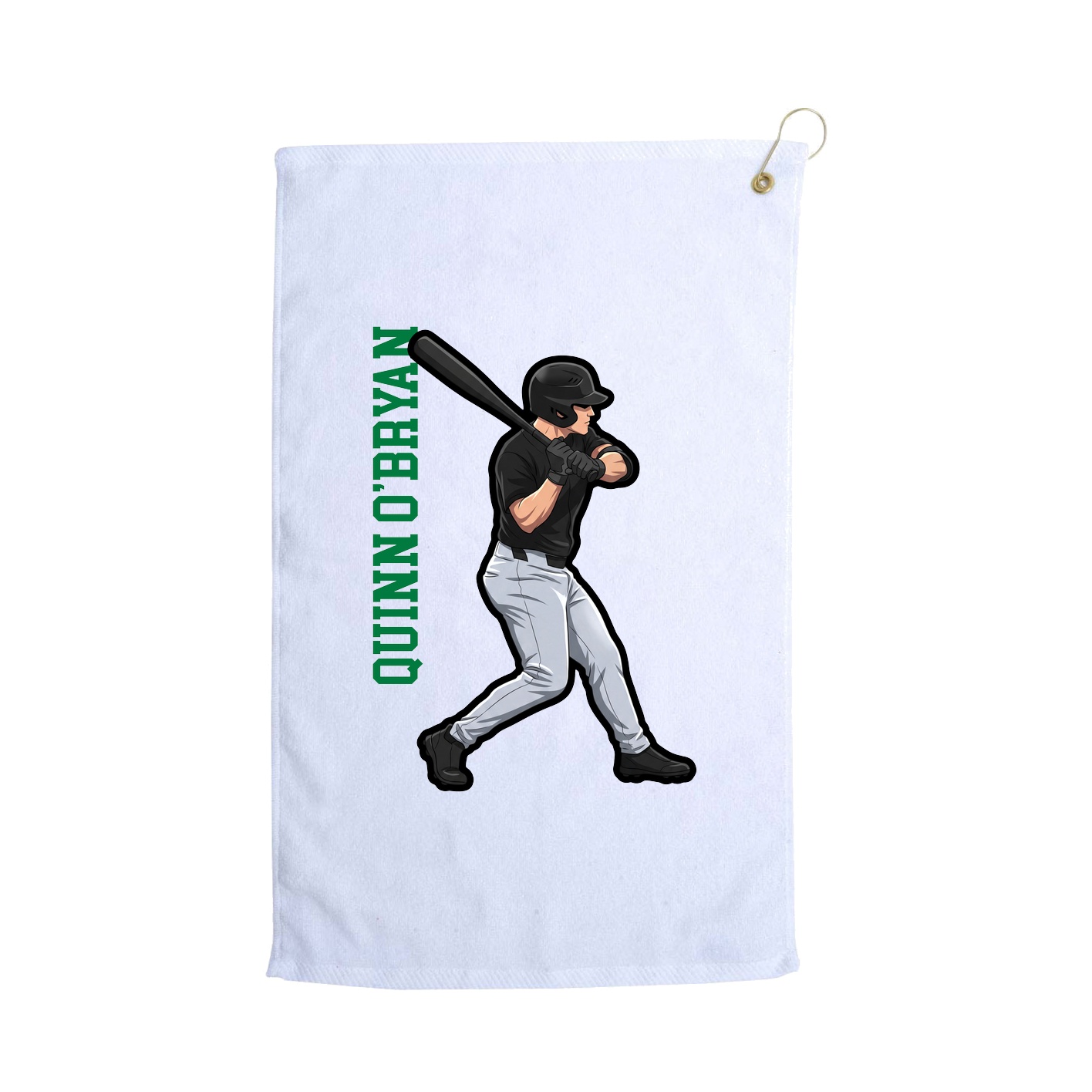 Golf Towel — Name Vertical in White
