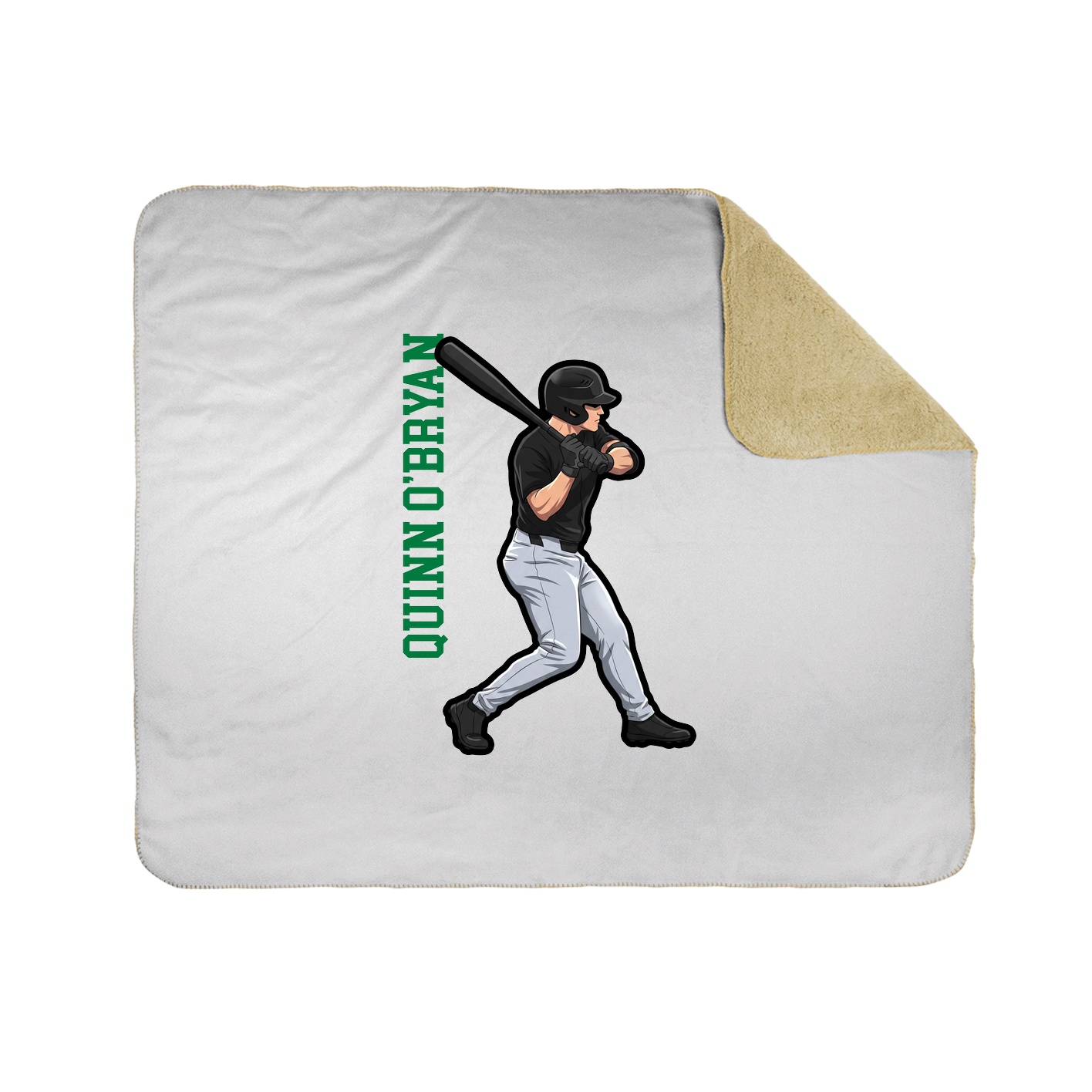 Throw Blanket — Name Vertical in White