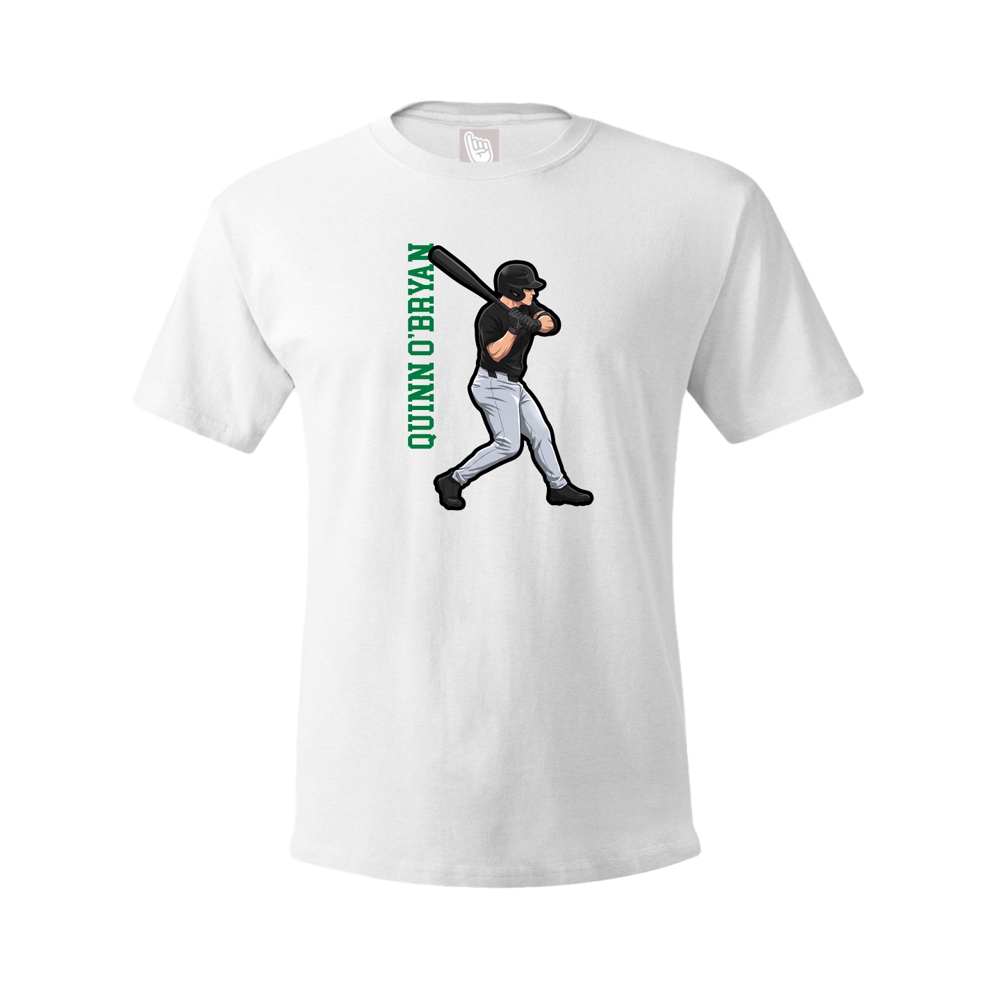 Tee — Name Vertical in White