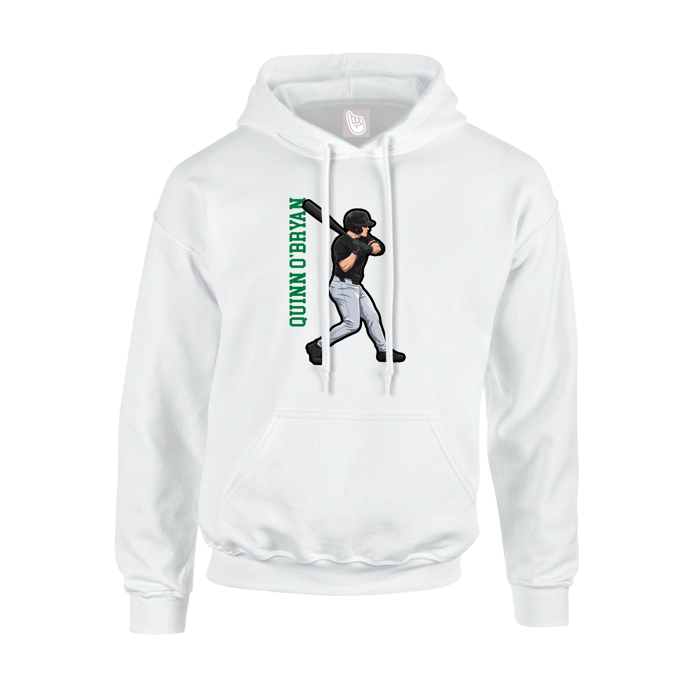 Hoodie — Name Vertical in White