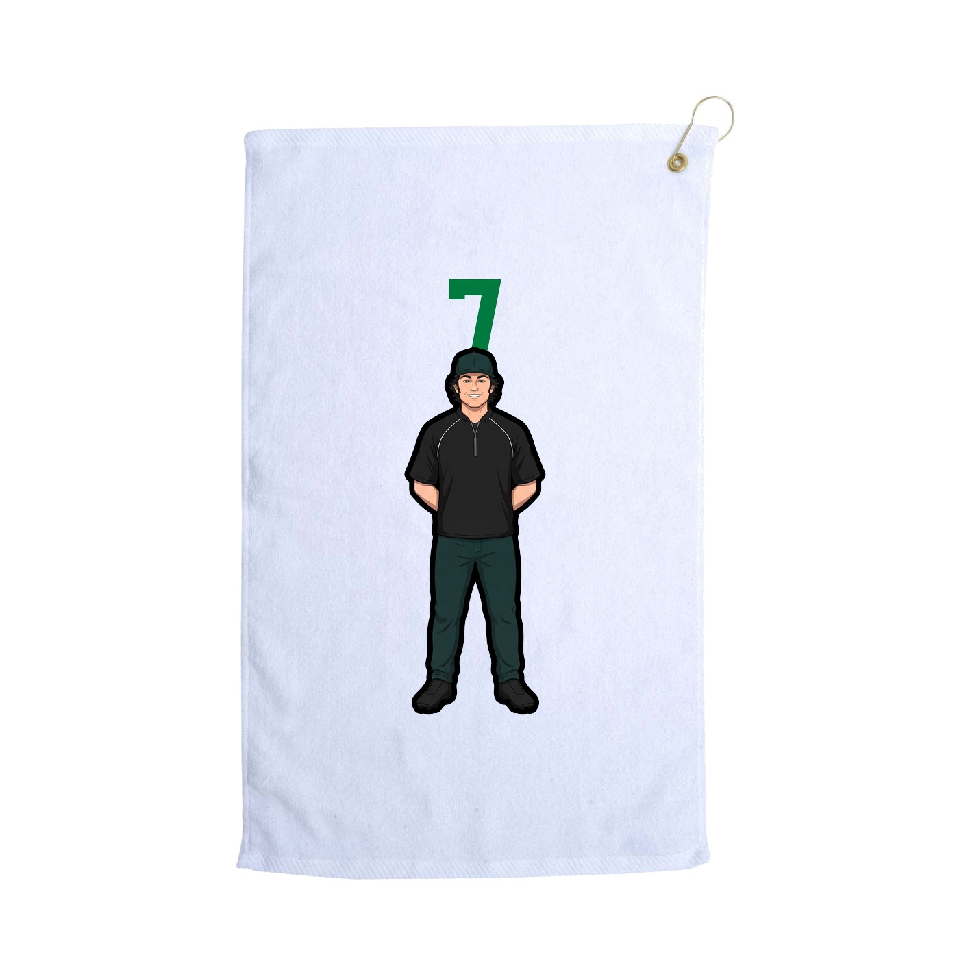 Golf Towel — Number Top in White
