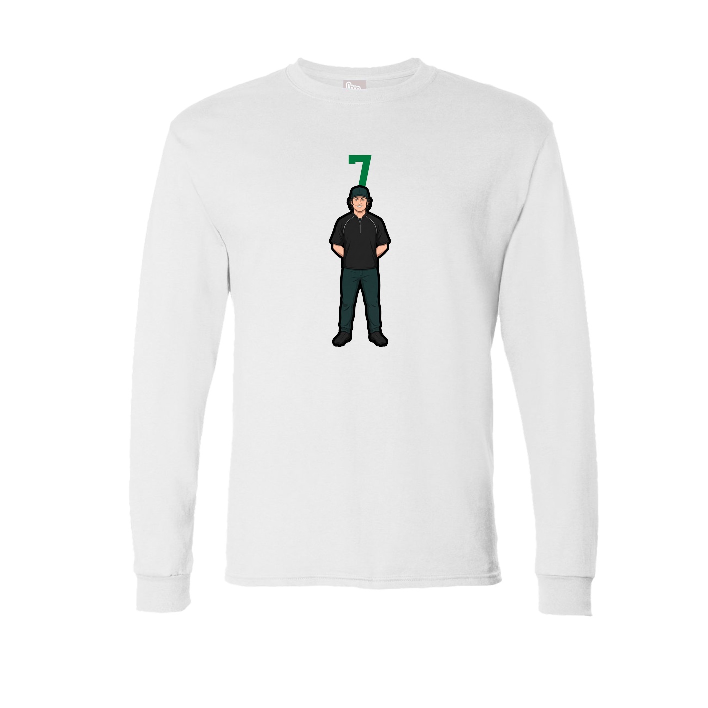 Long Sleeve Tee — Number Top in White