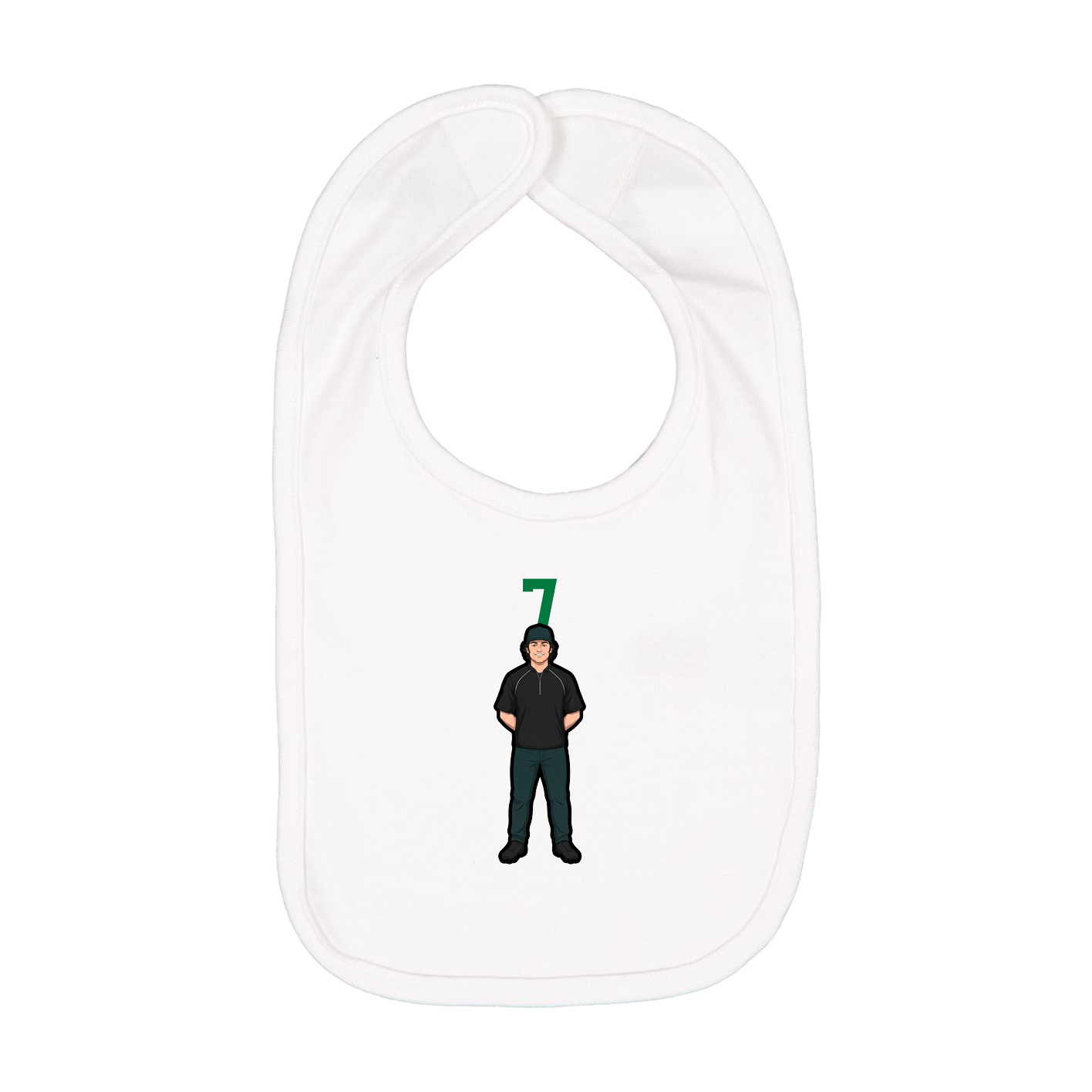 Infant Bib — Number Top in White