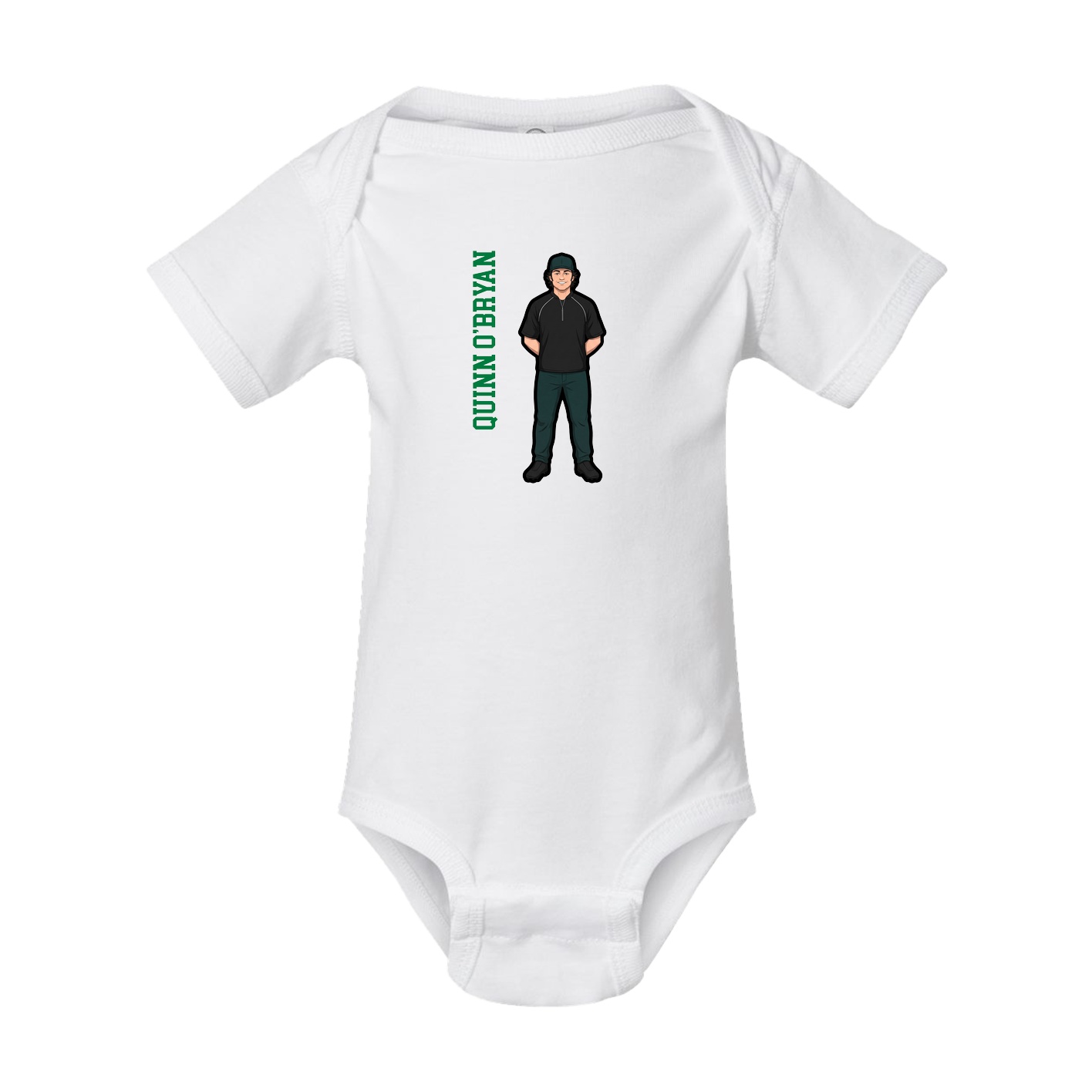 Baby Onesie — Name Vertical in White