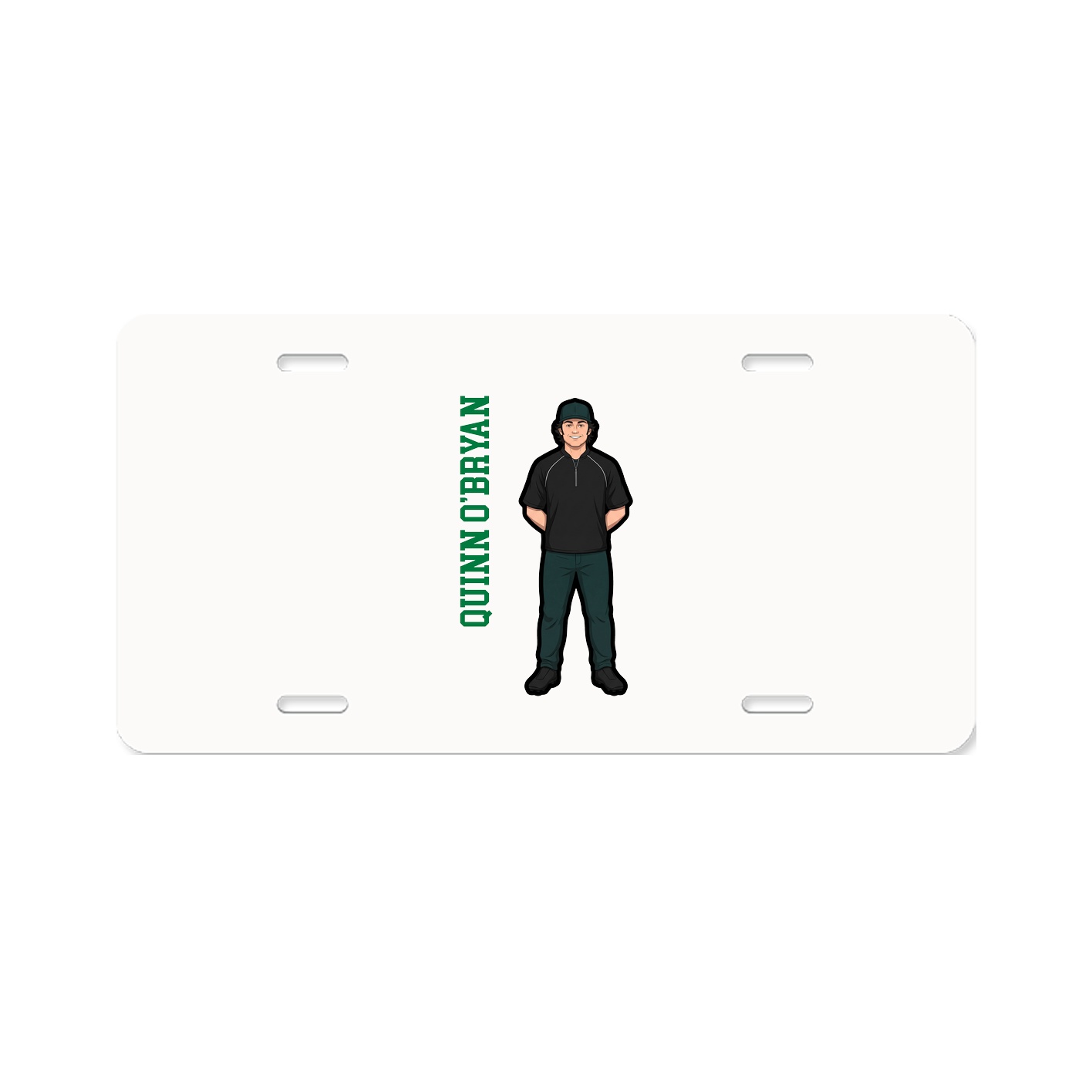 License Plate — Name Vertical in Classic