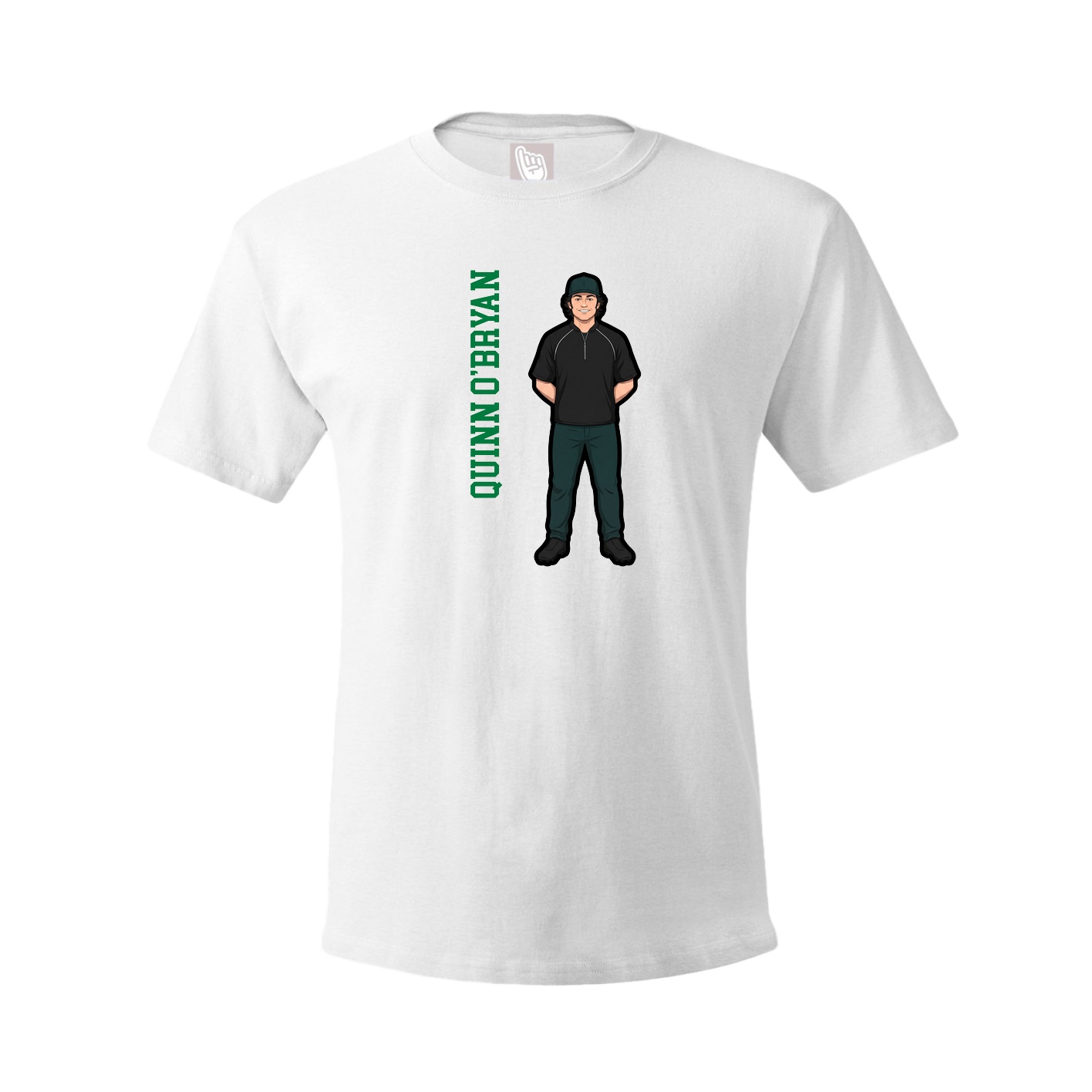 Youth Tee — Name Vertical in White