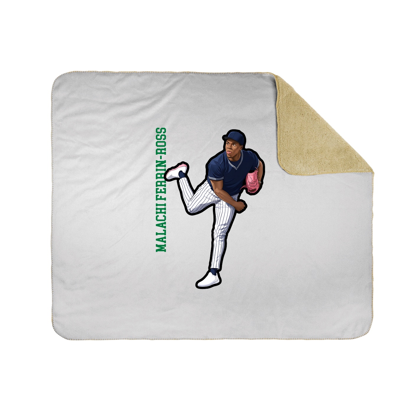 Throw Blanket — Name Vertical in White