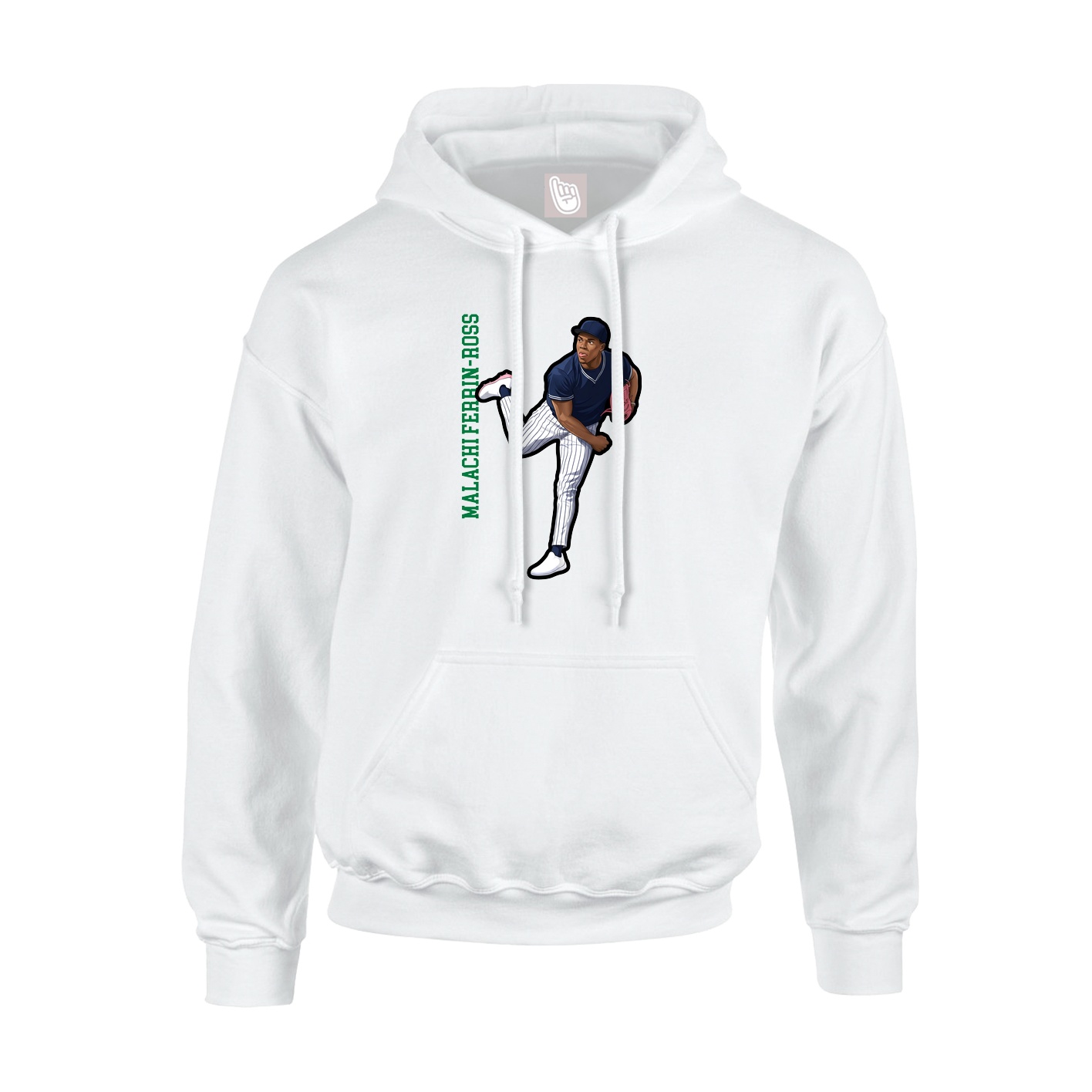 Hoodie — Name Vertical in White