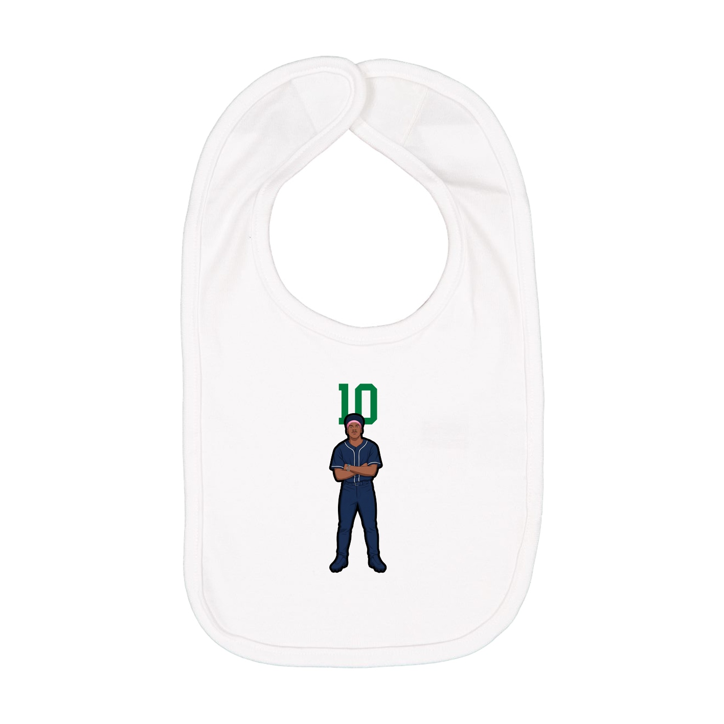 Infant Bib — Number Top in White