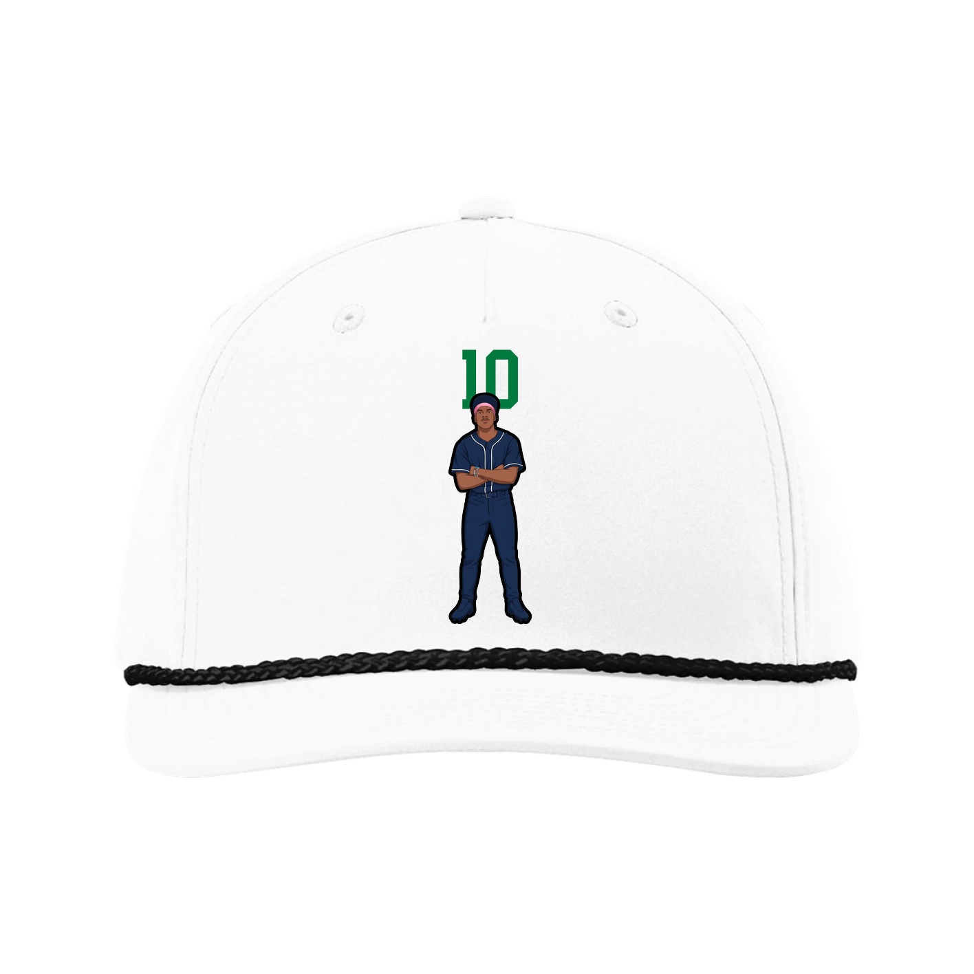 Five-Panel Classic Rope Cap — Number Top in White
