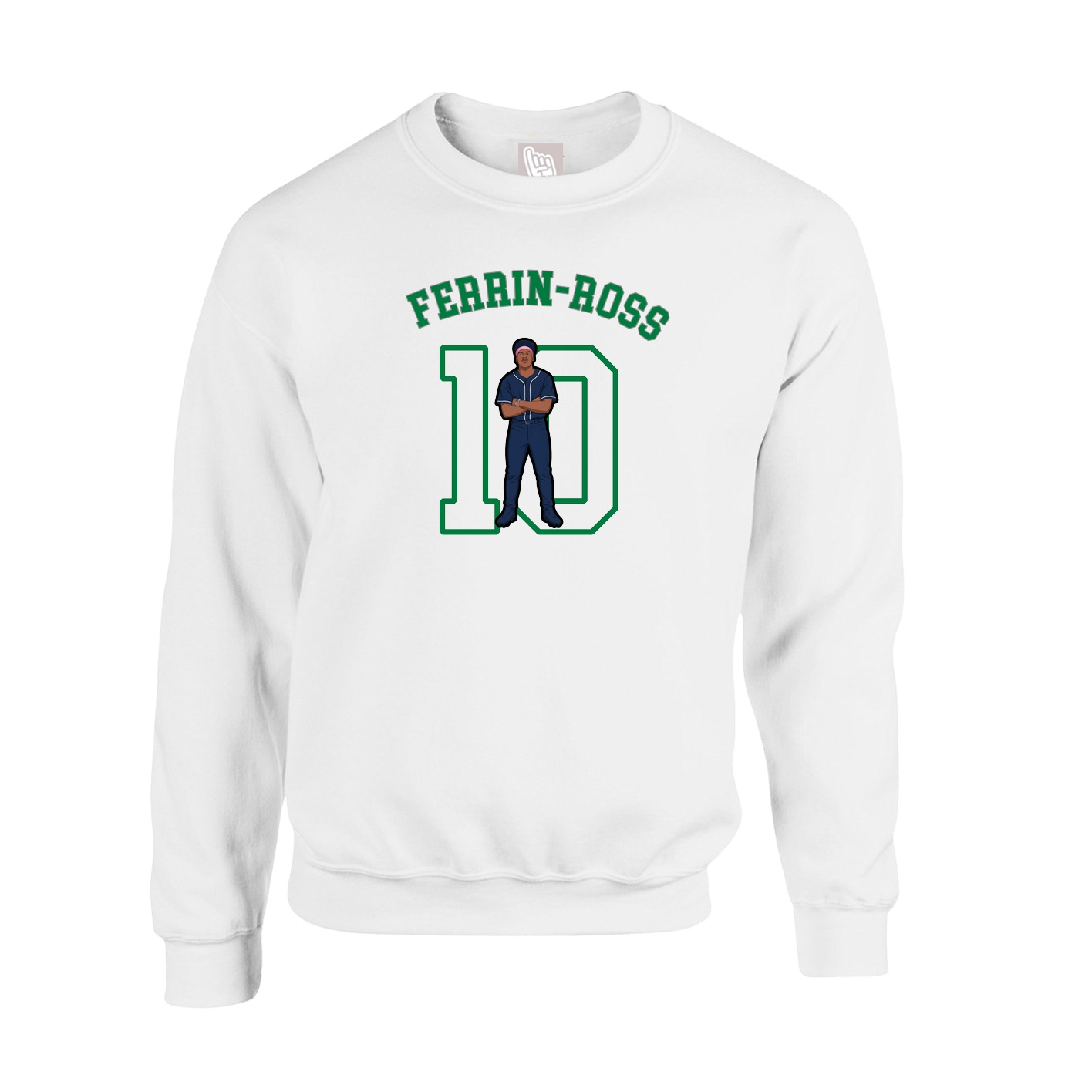Fleece Crew — Shirsey Arch in White