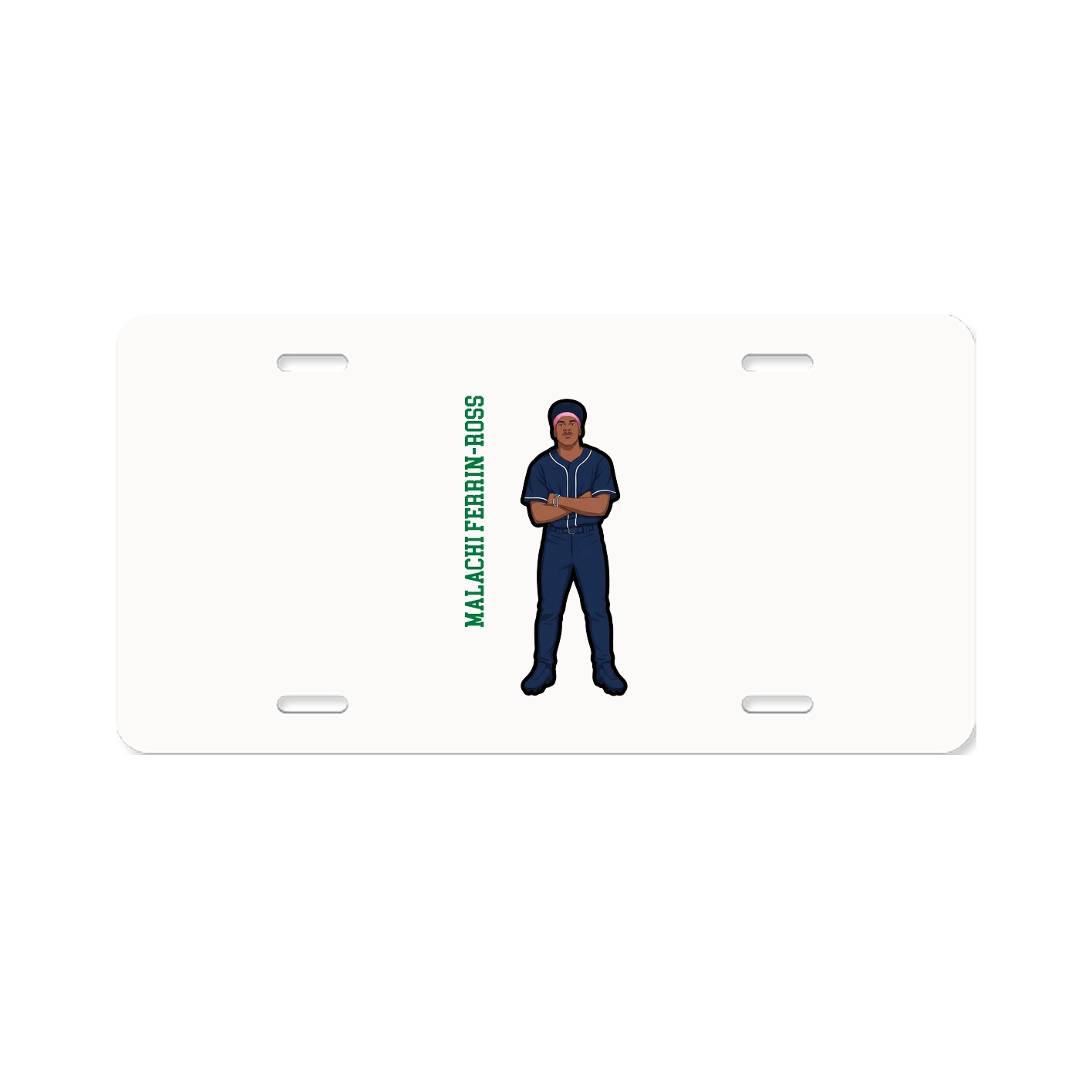 License Plate — Name Vertical in Classic