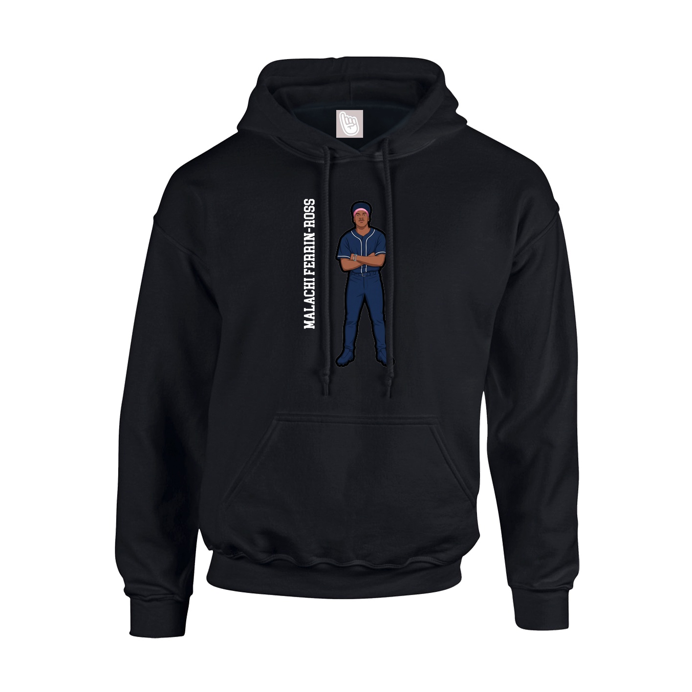 Hoodie — Name Vertical in Black