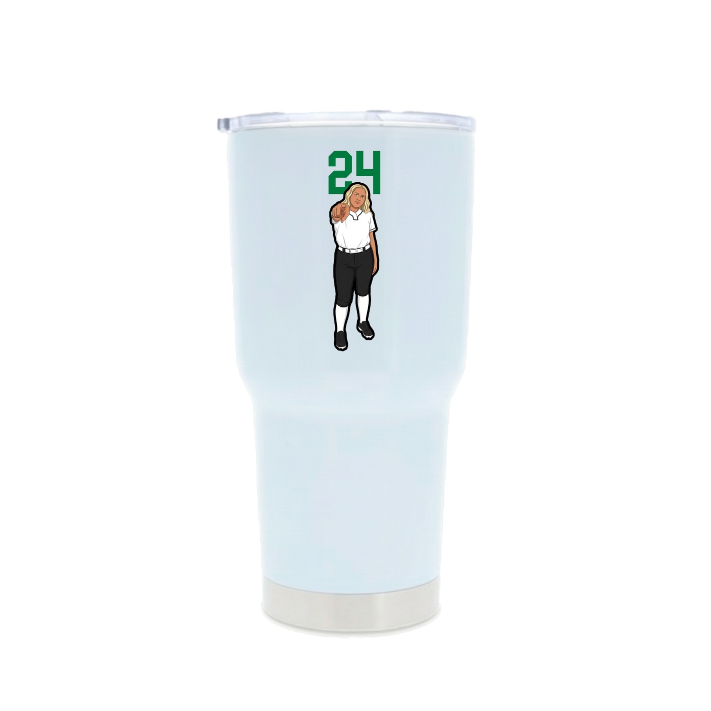 30oz Stainless Steel Tumbler — Number Top in White