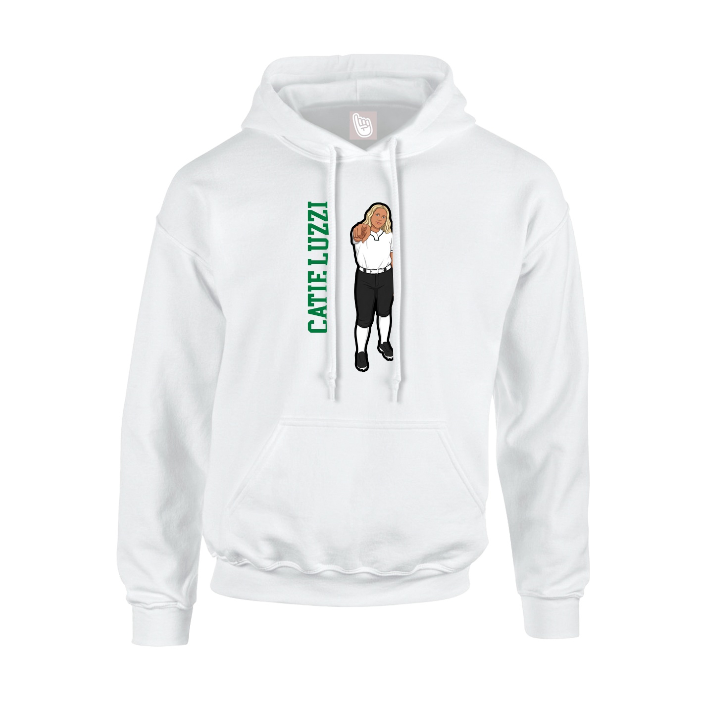 Hoodie — Name Vertical in White