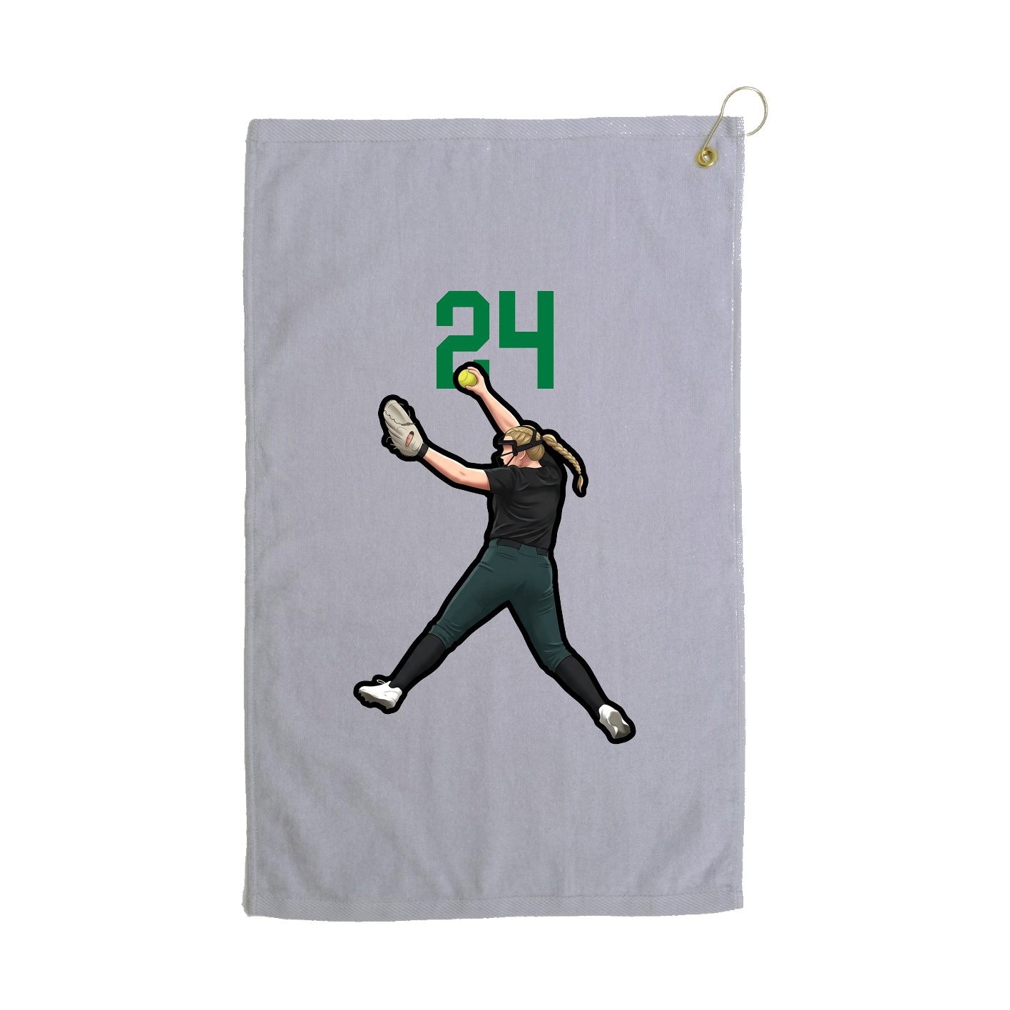 Golf Towel — Number Top in Grey