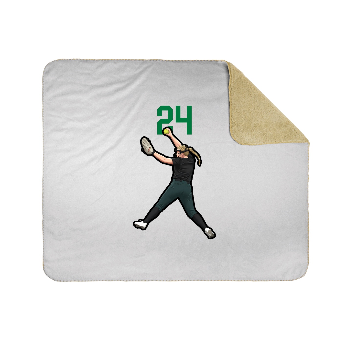 Throw Blanket — Number Top in White