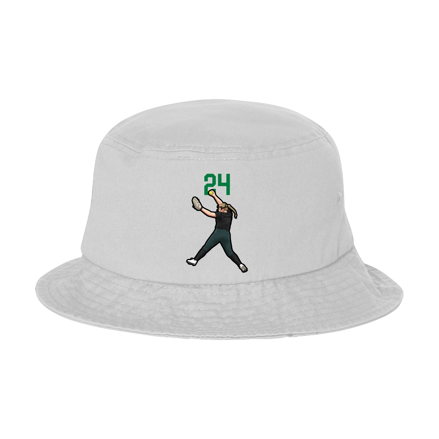 Bucket Cap — Number Top in White