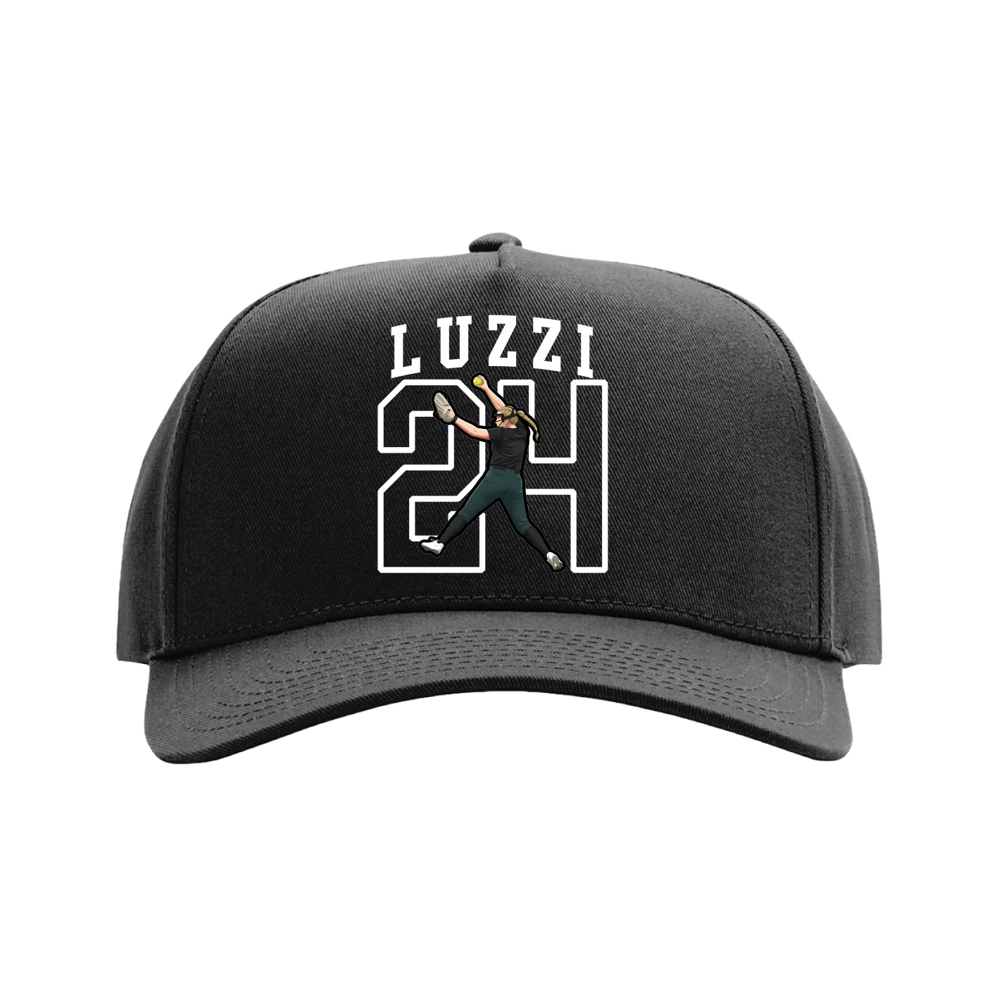 Full Fabric Five-Panel Champ Cap — Shirsey in Black