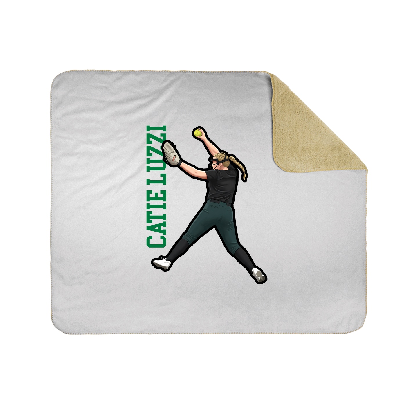Throw Blanket — Name Vertical in White
