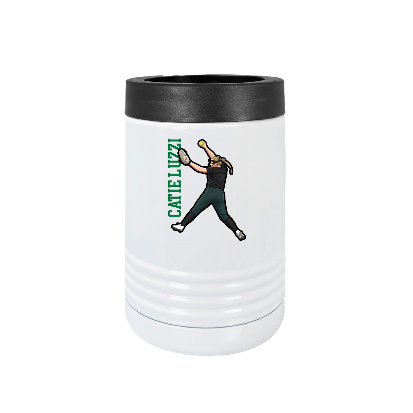 Beverage Holder — Name Vertical in White