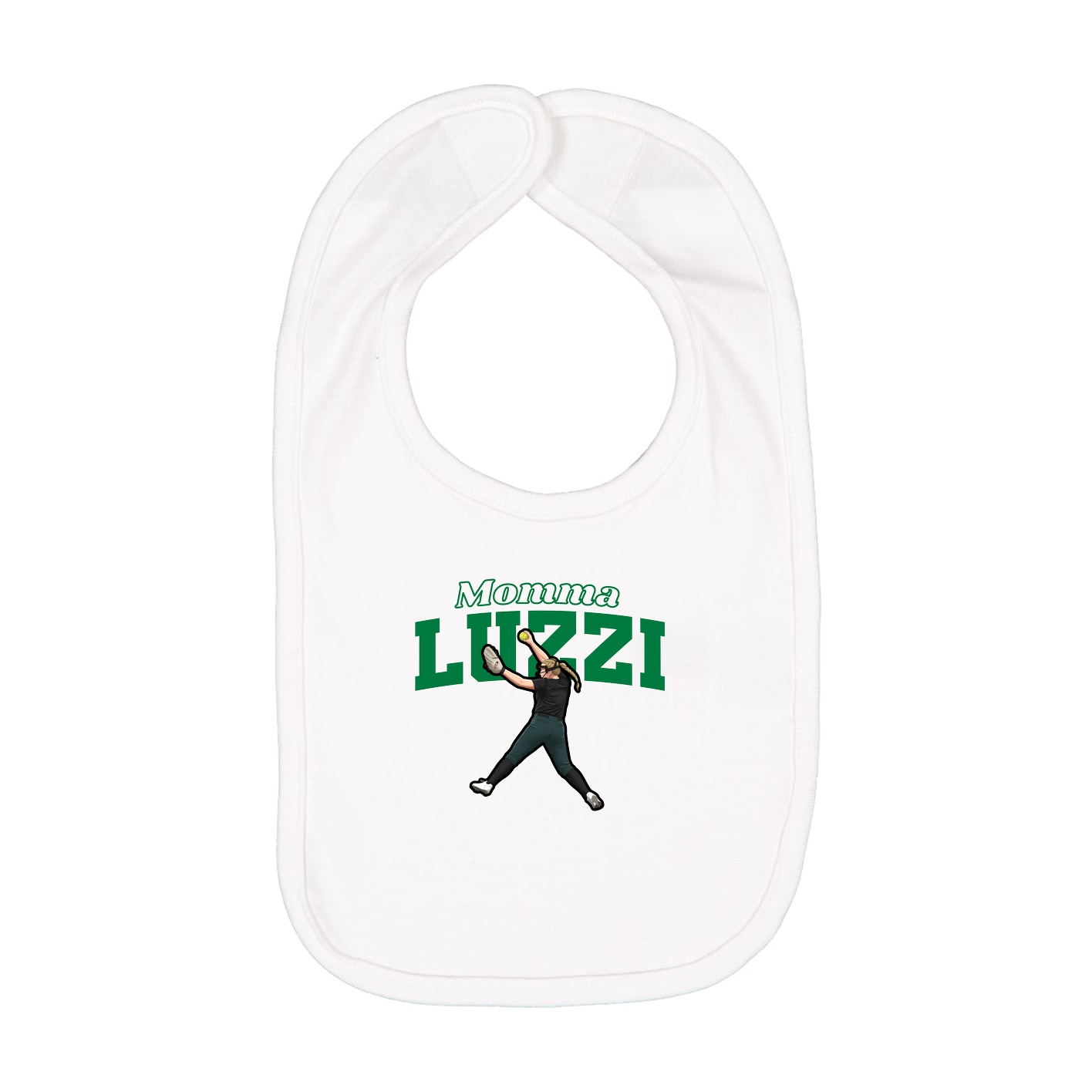 Infant Bib — Mothers Day Block in White