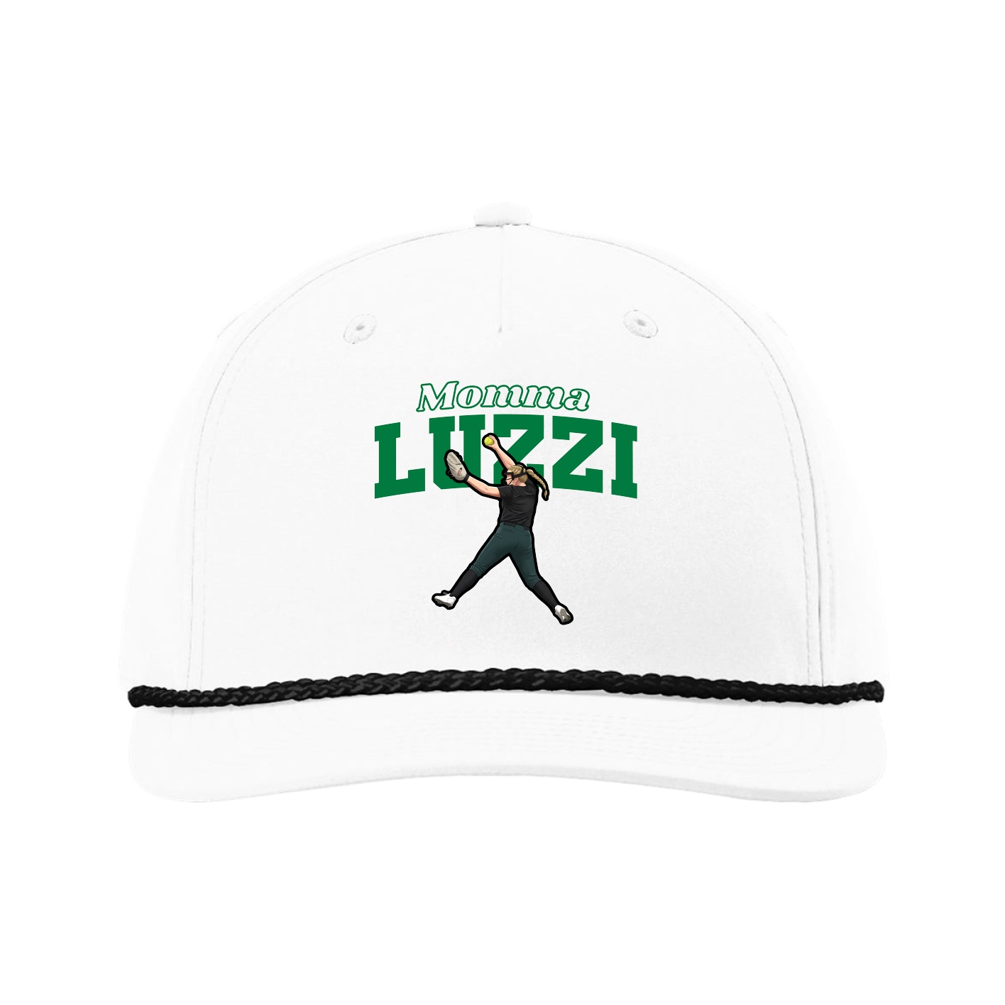 Five-Panel Classic Rope Cap — Mothers Day Block in White