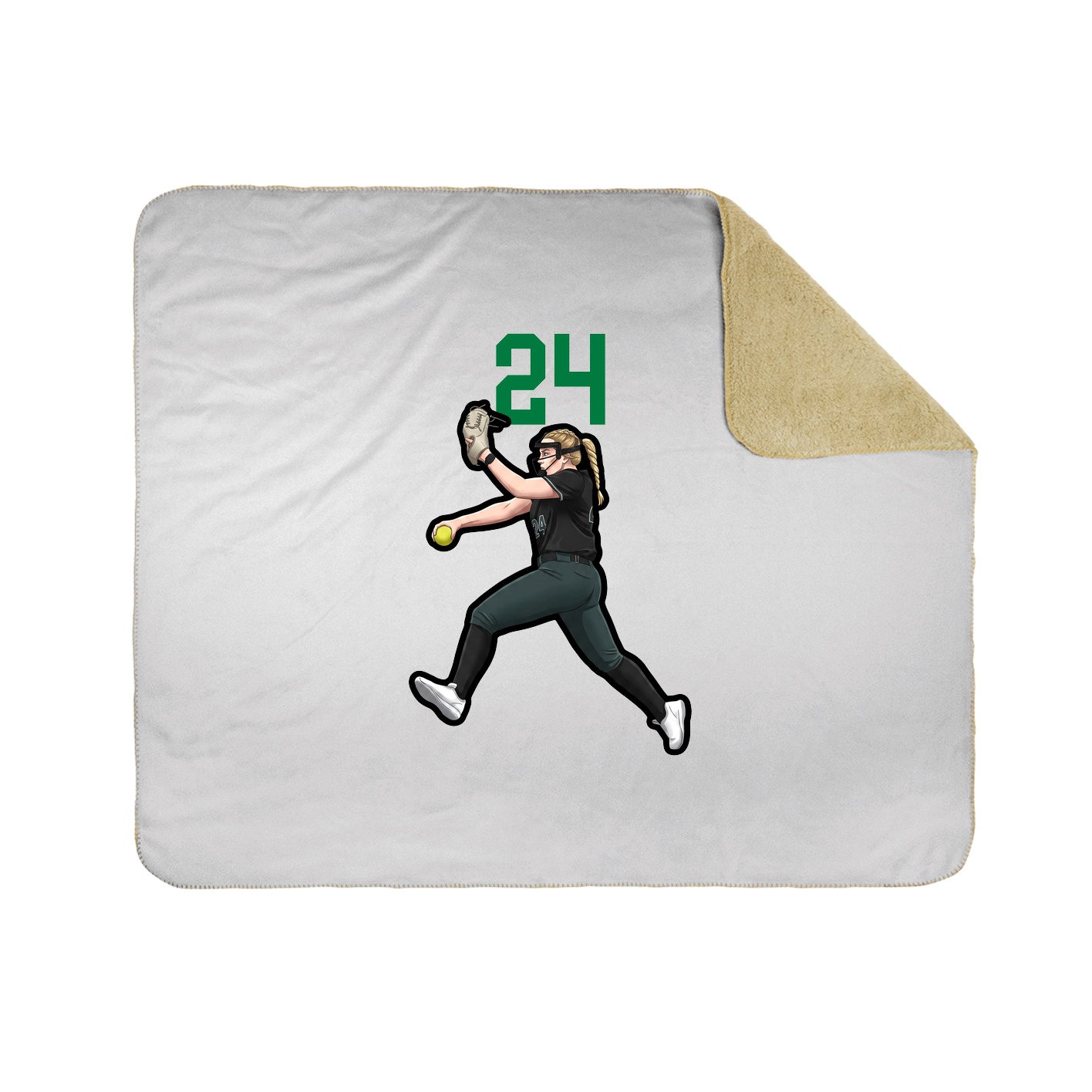 Throw Blanket — Number Top in White