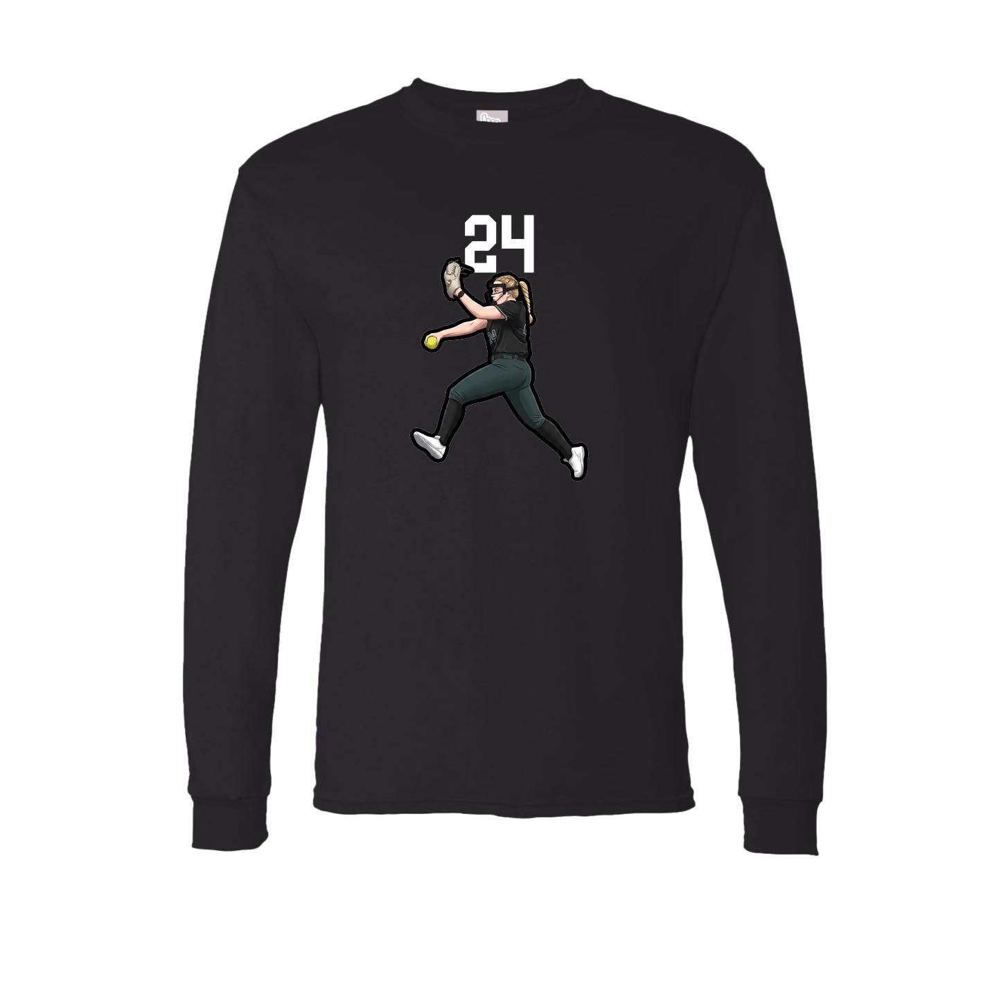 Long Sleeve Tee — Number Top in Black