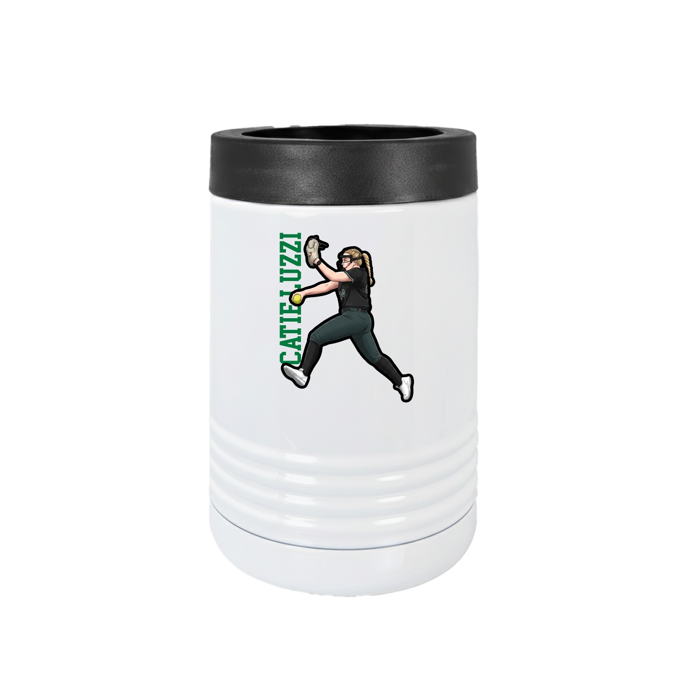 Beverage Holder — Name Vertical in White
