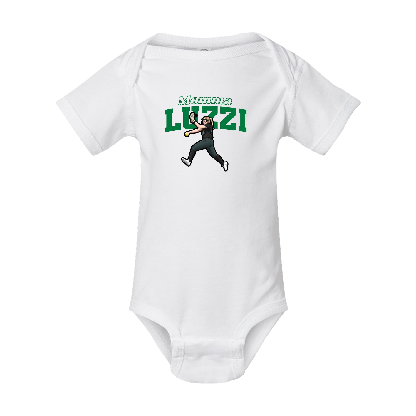 Baby Onesie — Mothers Day Block in White