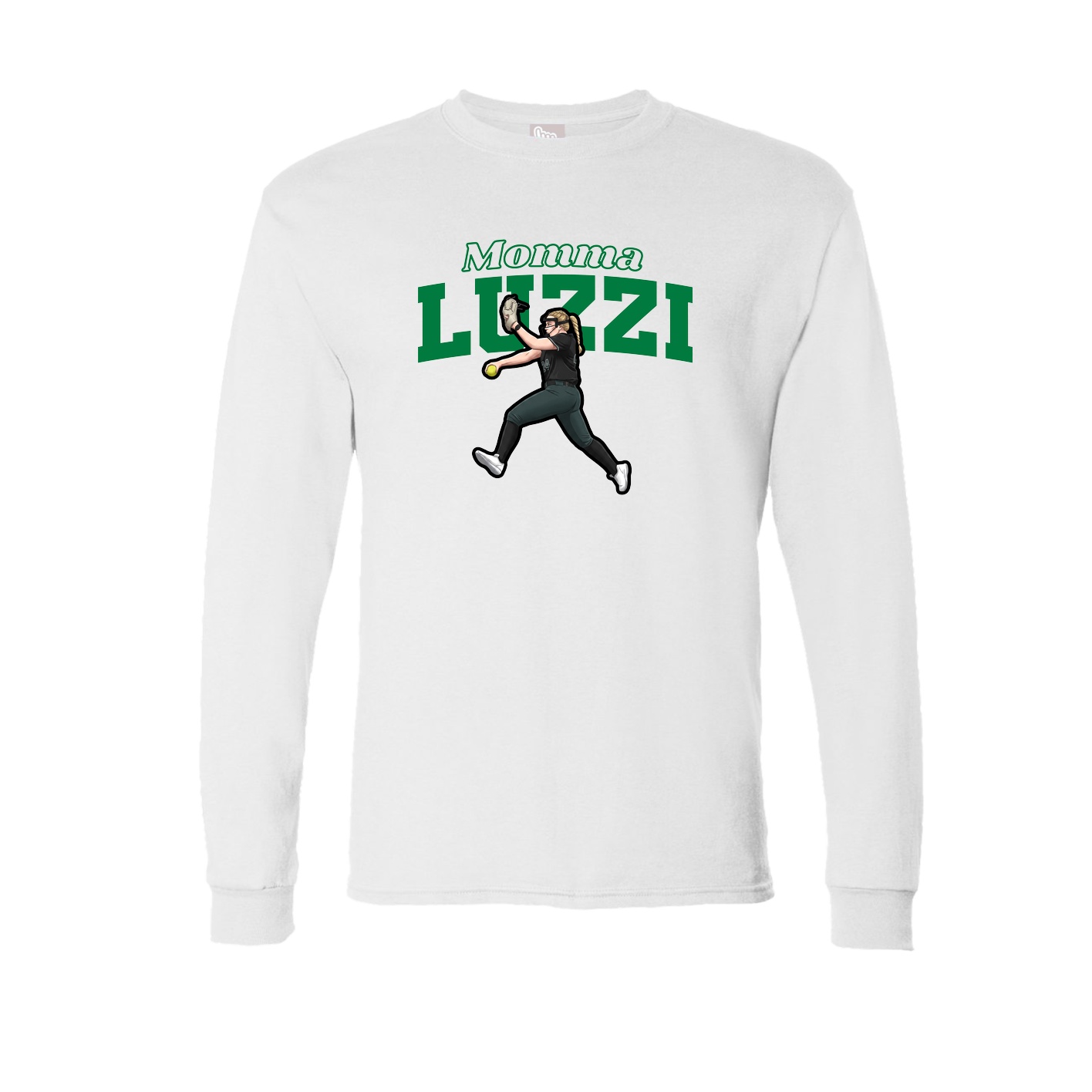 Long Sleeve Tee — Mothers Day Block in White
