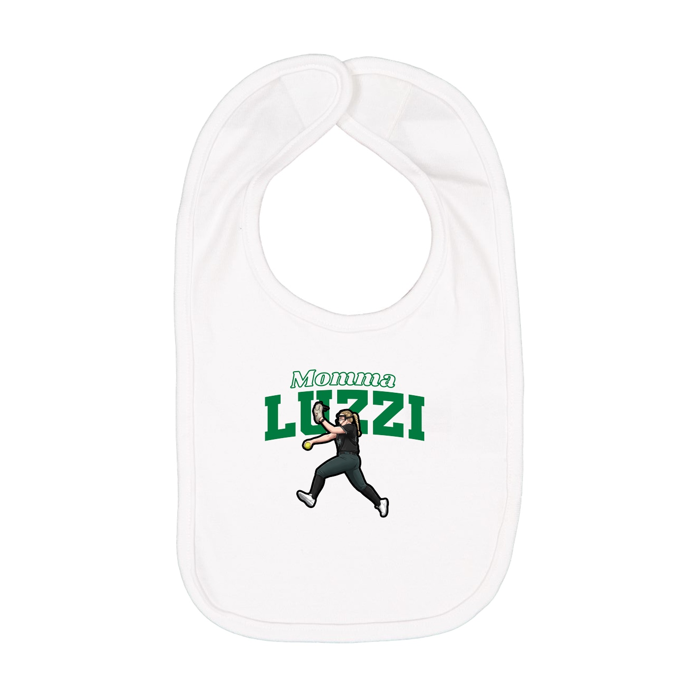 Infant Bib — Mothers Day Block in White