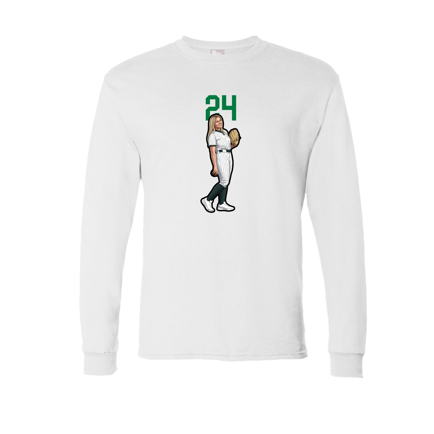 Long Sleeve Tee — Number Top in White