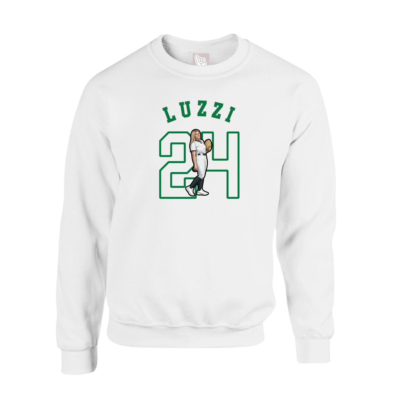Fleece Crew — Shirsey Arch in White