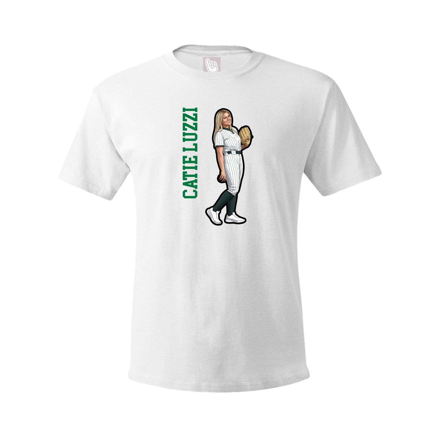 Tee — Name Vertical in White