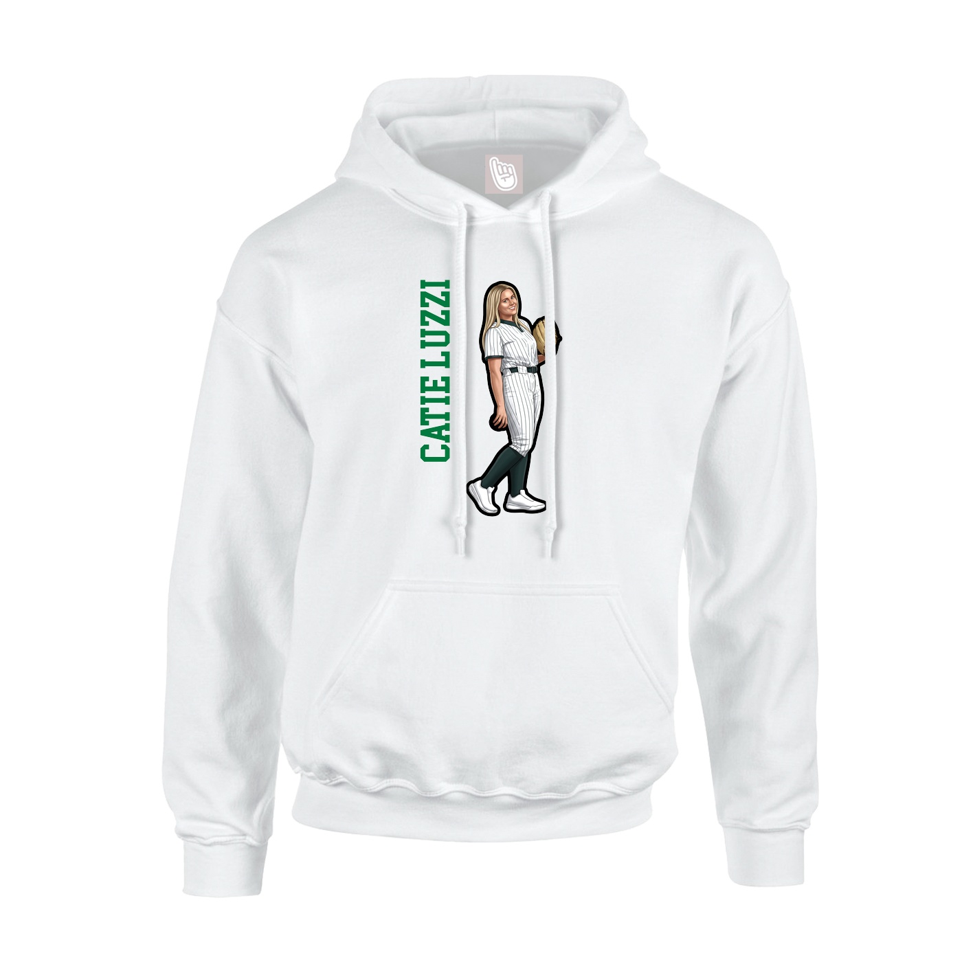 Youth Hoodie — Name Vertical in White