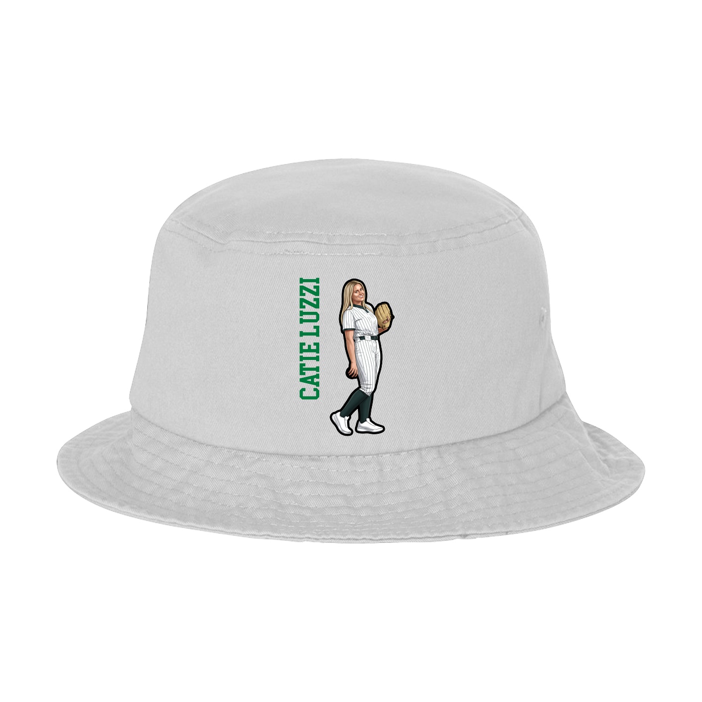Bucket Cap — Name Vertical in White